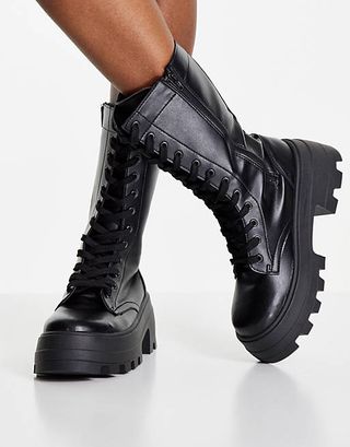 ASOS Design + Aurora Chunky Lace Up Boots