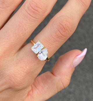 Etsy + Double Stone Engagement Ring
