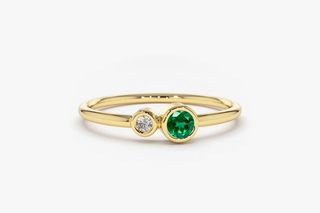 Etsy + Genuine Natural Emerald Ring 14k Gold