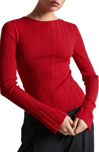 & Other Stories + Bell Sleeve Wool Rib Sweater