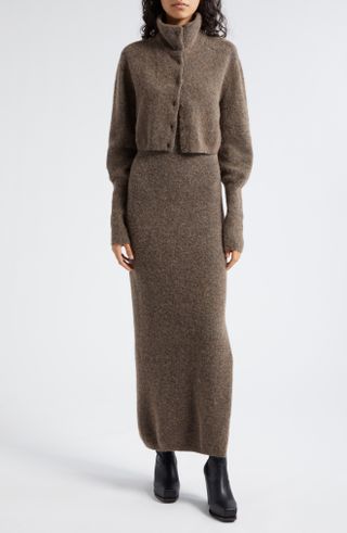 Gestuz + Alphagz Alpaca Blend Maxi Sweater Dress & Knit Jacket Set