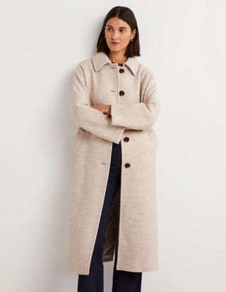Boden + Belted Textured Wool Maxi Coat