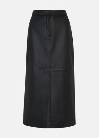 Whistles + Jamie Leather Midi Skirt
