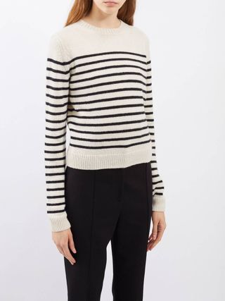Khaite + Diletta Striped Cashmere Sweater