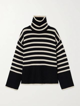 Toteme + Striped Wool-Blend Turtleneck Sweater