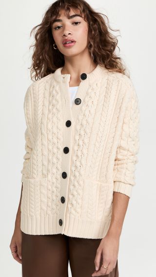 Rebecca Taylor + Cable Knit Oversized Cardigan
