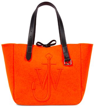 JW Anderson + Belt Leather-Trimmed Tote