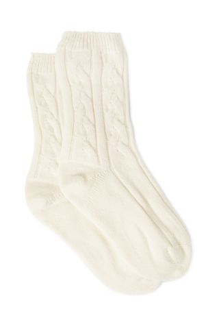 Johnstons of Elgin + Cable-Knit Cashmere Socks