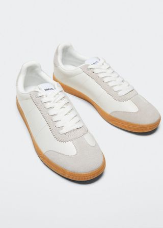 Mango + Panels Leather Sneakers