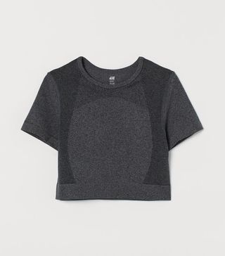 H&M + Cropped Seamless Sports Top