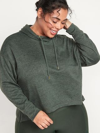 Old Navy + Loose Cropped Sweater-Knit Hoodie
