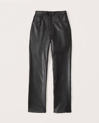 Abercrombie & Fitch + Curve Love Vegan Leather 90s Straight Pant