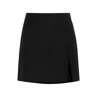 Mach & Mach + Black Stretch-Jersey Mini Skirt