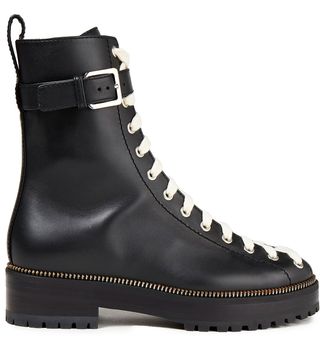 Sergio Rossi + Buckled Leather Combat Boots