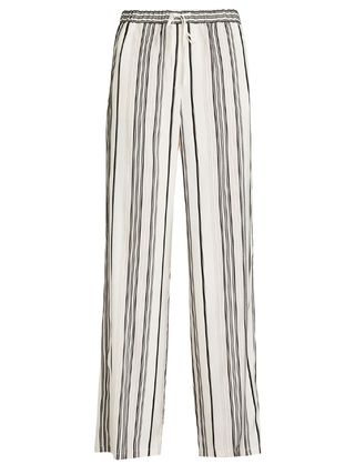 Jil Sander + Gianmarco Striped Silk-Jacquard Wide-Leg Pants