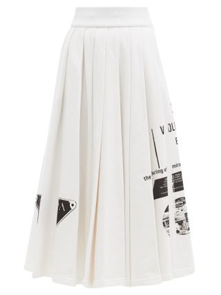 Prada + Signaux Printed Cotton-Jersey Midi Skirt