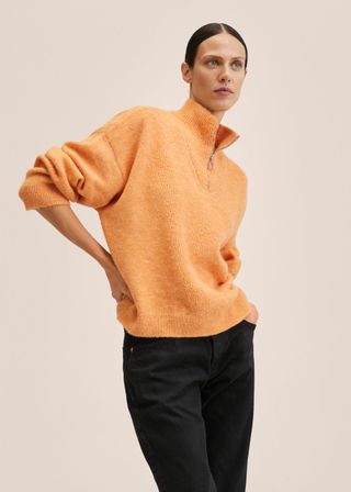 Mango + Zip Knit Sweater
