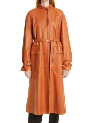 Rebecca Taylor + Slim Leather Trench Coat