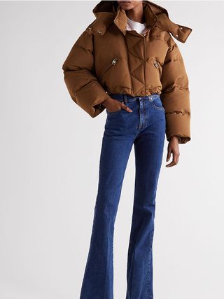Alexander McQueen + Cropped Hooded Quilted Padded Twill Jacket