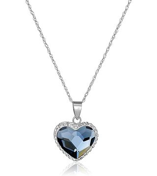 Amazon Collection + Sterling Silver Swarovski Elements Heart Pendant Necklace