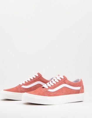 Vans + Old Skool Pig Suede Trainers in Terracotta