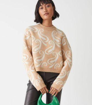 & Other Stories + Cropped Jacquard Knit Sweater