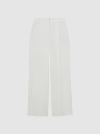 Reiss + White Lillie Mid Rise Wide Leg Trousers