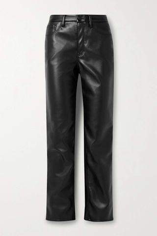 Good American + Good Icon Faux Stretch-Leather Straight-Leg Pants