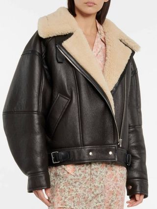 ACNE Studios + Shearling and Leather Biker Jacket
