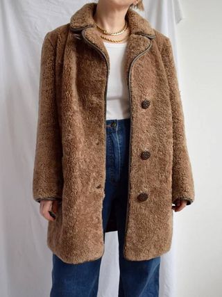 Vintage + Sheepskin Wool Coat