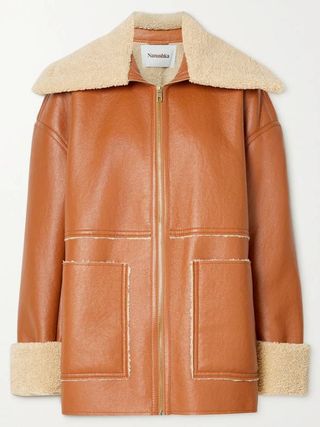 Nanushka + Beryl Paneled Faux Shearling Jacket