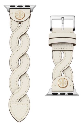 Tory Burch + Braided Leather 20mm Apple Watch Watchband