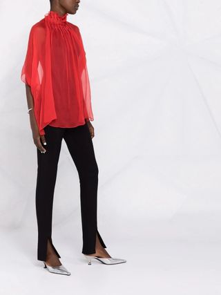 Atu Body Couture + Sheer Pleated Silk Tunic