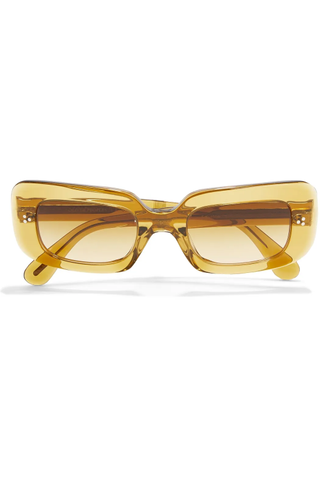 Oliver Peoples + Saurine Rectangle-Frame Acetate Sunglasses