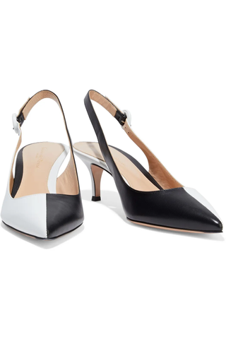 Gianvito Ross + Arleen 55 Two-Tone Leather Slingback Pumps