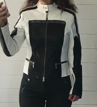 Vintage + Real Leather Black And White Jacket