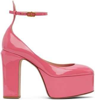 Valentino Garavani + Pink Tan-Go Platform Pump Heels