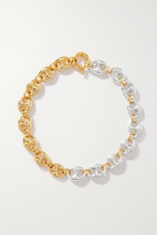 Timeless Pearly + Gold and silver-tone necklace