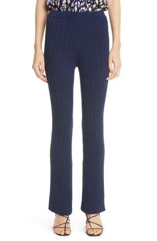 Adam Lippes + Ribbed Split Hem Flare Pants