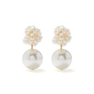 Completedworks + Pearl & 14kt Gold-Vermeil Drop Earrings