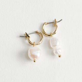 & Other Stories + Pearl Pendant Drop Earrings
