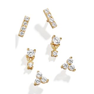 Baublebar + Lottie Set of 3 18k Gold Vermeil Stud Earrings