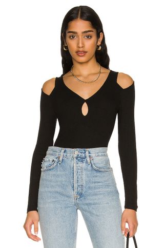 Lna + Brunel Rib Top in Black