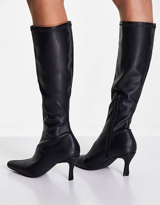 ASOS Design + Croatia Heeled Knee Boots