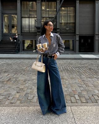 Styling Wide Leg, Full Length Jeans Now & Later - Dressed for My Day