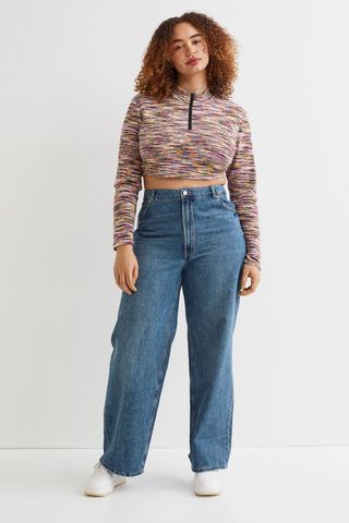 H&M+ + Wide High Jeans