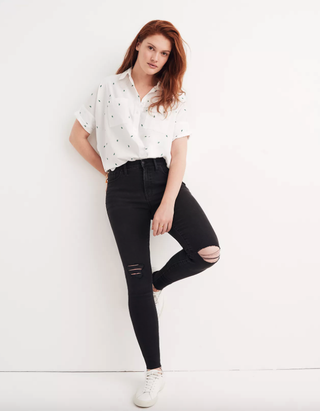 Madewell + 9-Inch Mid-Rise Skinny Jeans in Black Sea