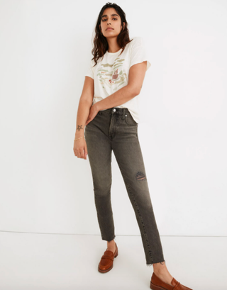 Madewell + The Perfect Vintage Jeans in Cosner Wash: Knee-Rip Edition