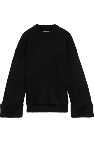 Frame + Leon Brushed Wool-Blend Sweater