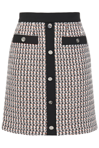 Maje + Jivi Metallic Cotton-Blend Tweed Mini Skirt